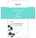 Customized Summer Orchid Rectangle Wine Wedding Label 3.5x3.75